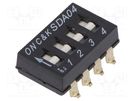 Switch: DIP-SWITCH; Poles number: 4; ON-OFF; 0.025A/24VDC; Pos: 4 C&K