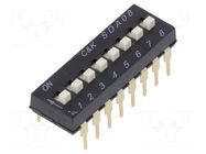 Switch: DIP-SWITCH; Poles number: 8; ON-OFF; 0.025A/24VDC; Pos: 8 C&K