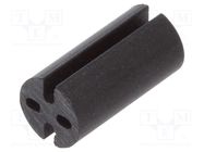 Spacer sleeve; LED; Øout: 4.8mm; ØLED: 3mm; L: 9.5mm; black; UL94V-0 DREMEC