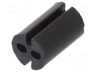 Spacer sleeve; LED; Øout: 4mm; ØLED: 3mm; L: 6.4mm; black; UL94V-0 DREMEC