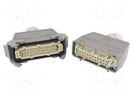 Connector: HDC; male + female; 16A; 500V; Han Kit; PIN: 24; 24+PE HARTING