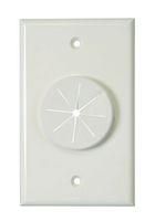 Single Gang Wireport Cable Pass Through Wall Plate with Grommet - Ivory