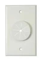 Single Gang Wireport Cable Pass Through Wall Plate with Grommet - Ivory