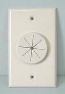 Single Gang Wireport Cable Pass Through Wall Plate with Grommet - White