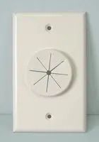 Single Gang Wireport Cable Pass Through Wall Plate with Grommet - White