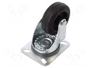 Transport wheel; Ø: 80mm; W: 25mm; H: 107mm; torsional; 50kg; steel ELESA+GANTER