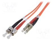 Fiber patch cord; OM2; LC/UPC,ST/UPC; 1m; Optical fiber: 50/125um DIGITUS