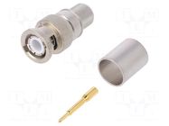 Connector: BNC; plug; male; straight; 50Ω; crimped; RG213; for cable TELEGÄRTNER