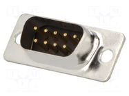 Connector: D-Sub; PIN: 9; plug; male; for cable; soldering; black ENCITECH