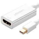 Ugreen adapter cable FHD (1080p) HDMI (female) - Mini DisplayPort (male - Thunderbolt 2.0) white (MD112 10460), Ugreen