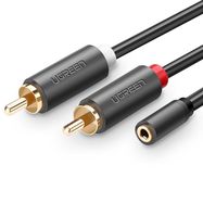 Ugreen AV102 10561 audio mini jack cable 3.5mm (female) - 2RCA (male) 0.25m - gray, Ugreen