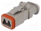 Connector: wire-wire; DT; female; plug; for cable; PIN: 2; grey DEUTSCH