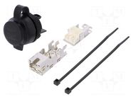 RJ45 socket; 22mm; FrontCom; -40÷70°C; Ø22mm; IP65; black WEIDMÜLLER