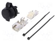 RJ45 socket; 22mm; FrontCom; -40÷70°C; Ø22mm; IP65; black WEIDMÜLLER