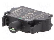 Illuminating unit; 22mm; 3SU1.5; Illumin: LED; front; 24VAC; green SIEMENS