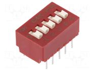 Switch: DIP-SWITCH; Poles number: 5; 0.1A/50VDC; Pos: 2; SMT; 1000MΩ C&K
