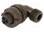 Connector: circular; plug; for cable; PIN: 3; female; soldering AMPHENOL