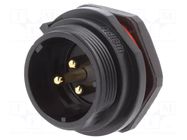 Connector: circular; socket; male; PIN: 3; IP68; SP21; 10A; 500V WEIPU
