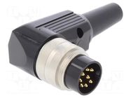 Connector: M16; plug; male; PIN: 8; 5A; 60V; soldering; for cable LUMBERG