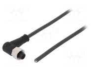 Cable: for sensors/automation; M12; PIN: 4; angled; 5m; plug; 250VAC WEIDMÜLLER