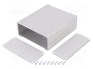 Enclosure: with panel; SHELL; X: 105.4mm; Y: 120mm; Z: 44.6mm; grey FISCHER ELEKTRONIK