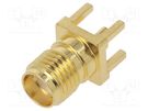 Plug; SMA; female; straight; 50Ω; THT; for cable; PTFE; gold-plated AMPHENOL RF