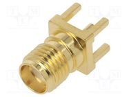 Connector: SMA; plug; female; straight; 50Ω; THT; for cable; PTFE AMPHENOL RF