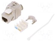 Connector: RJ45; socket; Cat: 6a; shielded,Keystone; 8p8c; metallic LOGILINK