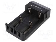 Charger: for rechargeable batteries; Li-Ion; 3.6/3.7V; 2A; 5VDC 