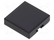 Cap; 12x12x3mm; black; UB; UB NKK SWITCHES