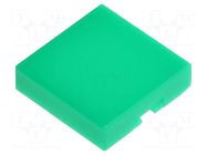 Cap; 12x12x3mm; green; UB; Application-series/manufacturer: UB NKK SWITCHES