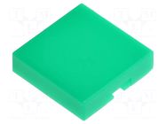 Cap; Illumin: none; 12x12x3mm; green; UB; UB NKK SWITCHES