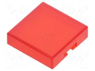 Cap; 12x12x3mm; red; UB; Application-series/manufacturer: UB NKK SWITCHES