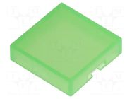 Cap; 12x12x3mm; green; UB; Application-series/manufacturer: UB NKK SWITCHES