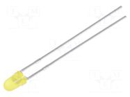 LED; yellow; 3mm; 110÷250mcd; 60°; Front: convex; 2÷2.5VDC KINGBRIGHT ELECTRONIC
