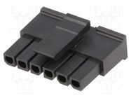 Plug; wire-board; female; Micro-Fit 3.0; 3mm; PIN: 6; w/o contacts MOLEX