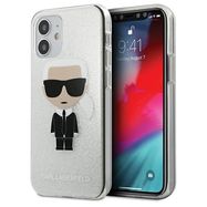 Karl Lagerfeld KLHCP12SPCUTRIKSL iPhone 12 mini 5,4" srebrny/silver hardcase Glitter Ikonik Karl, Karl Lagerfeld