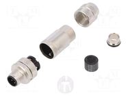 Connector: M12; plug; PIN: 4; male; straight; screw terminal; 6÷8mm WEIDMÜLLER