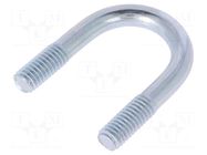 U-bolt; B; 1; steel; zinc; Thread len: 14mm; for fixing pipes DROMET