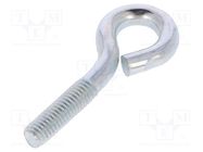 Hook; ring; steel; zinc; Thread len: 21mm; Overall len: 50mm DROMET