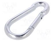 Carabiner; steel; for rope; L: 90mm; zinc; 9mm DROMET