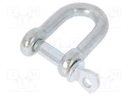 Dee shackle; steel; for rope; zinc; 5mm DROMET