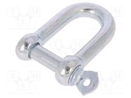 Dee shackle; steel; for rope; zinc; 12mm DROMET