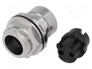 Connector: circular; socket; female; PIN: 2; 16A; 277V; brass; 1.5mm2 BULGIN