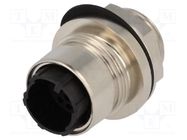 Connector: circular; socket; male; PIN: 16; w/o contacts; 3A; brass BULGIN