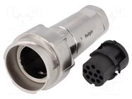 Connector: circular; plug; female; PIN: 10; 10A; 277V; w/o contacts BULGIN
