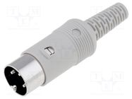 Connector: DIN; plug; male; PIN: 3; Layout: 180°; straight; for cable HIRSCHMANN