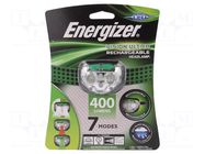 Torch: LED headtorch; waterproof; 400lm; 4h; HEADLIGHT; green ENERGIZER