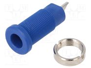 Connector: 2mm banana; socket; 10A; 600V; 25mm; blue; insulated 