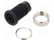 Connector: 4mm banana; socket; 24A; black; nickel plated; 34mm SCHÜTZINGER